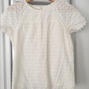 J. Crew patterned white top